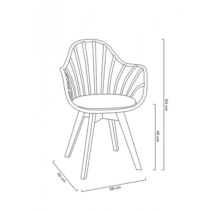 MODESTO fotel ALBERT ARM czarny - polipropylen, ekoskóra, drewno bukowe