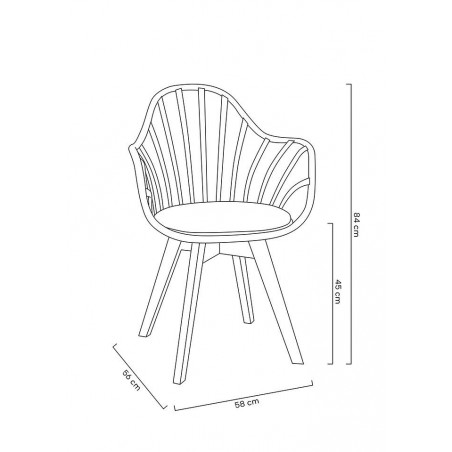 MODESTO fotel ALBERT ARM czarny - polipropylen, ekoskóra, drewno bukowe