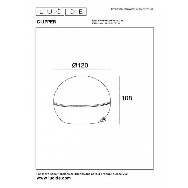 Lucide Lampa stołowa CLIPPER 27505/02/31 biały