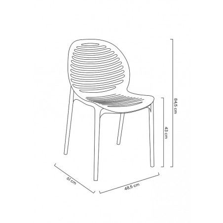 Krzesło SUNNY czarne - polipropylen - poliwęglan