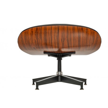 Fotel LOUNGE HM czarny / róża z podnóżkiem