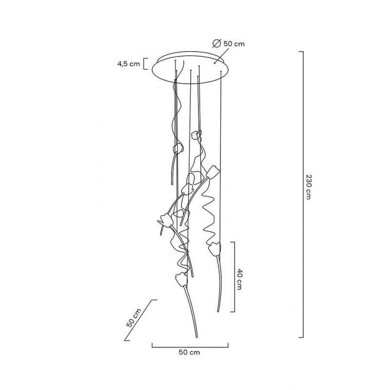 MOOSEE lampa wisząca TULIPPE 7 DISC złota