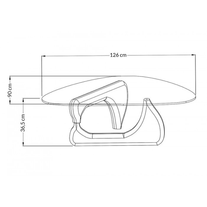 Stolik STABLE BLACK - szkło, podstawa drewniana...