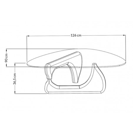 Stolik STABLE BLACK - szkło, podstawa drewniana czarny jesion