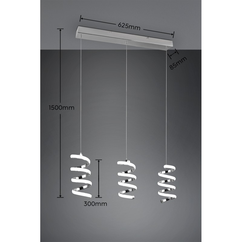 RL Lampa wisząca LED nowoczesna LAOLA R34183106 srebrny i odcienie srebra