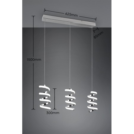 RL Lampa wisząca LED nowoczesna LAOLA R34183106 srebrny i odcienie srebra