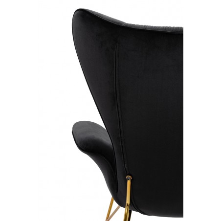 Fotel SHRIMP VELVET czarny - podstawa złota
