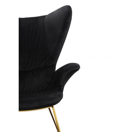 Fotel SHRIMP VELVET czarny - podstawa złota