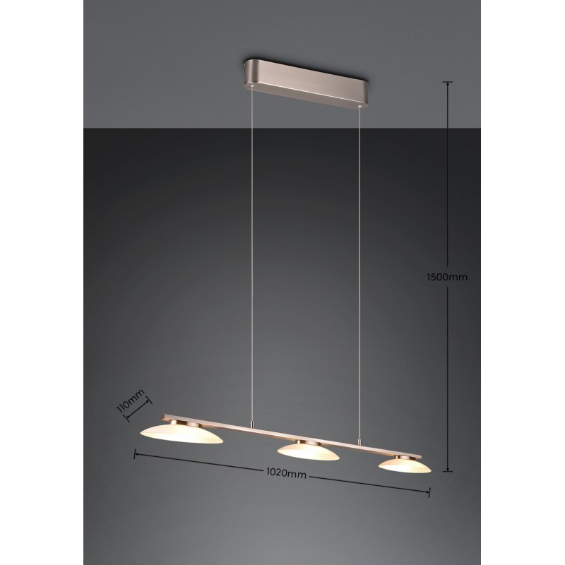 Trio Lampa wisząca LED nowoczesna MERTON 343610307 srebrny i odcienie srebra