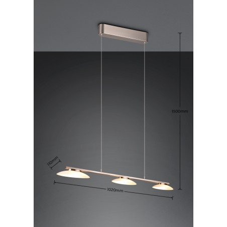 Trio Lampa wisząca LED nowoczesna MERTON 343610307 srebrny i odcienie srebra