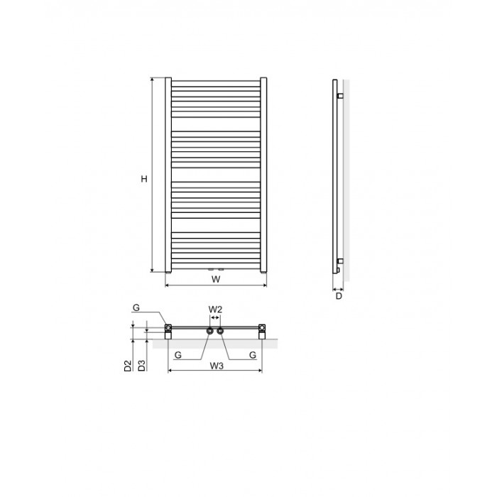 Excellent Horos Grzejnik Łazienkowy 96x35 czarny
