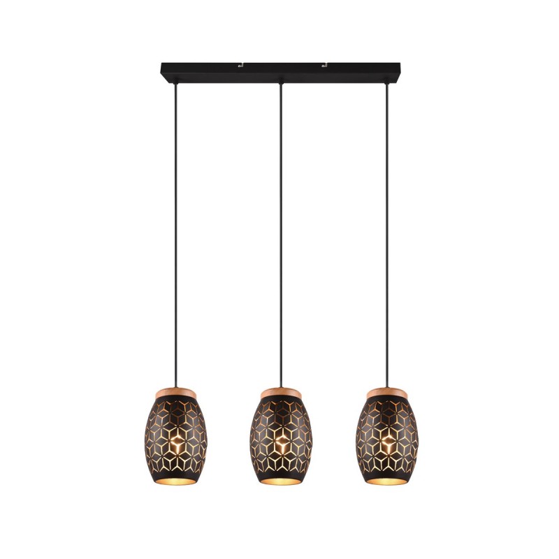 RL Lampa wisząca nowoczesna BIDAR R31573080 czarny, złoty i odcienie złota