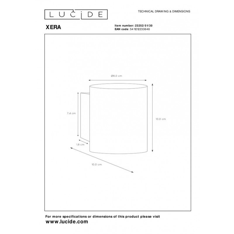 Lucide Kinkiet XERA 23252/01/30 czarny, złoty i odcienie złota