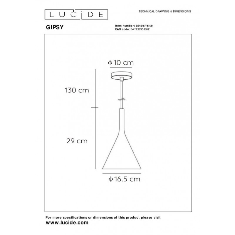 Lucide Lampa wisząca nowoczesna GIPSY 35406/16/31 biały