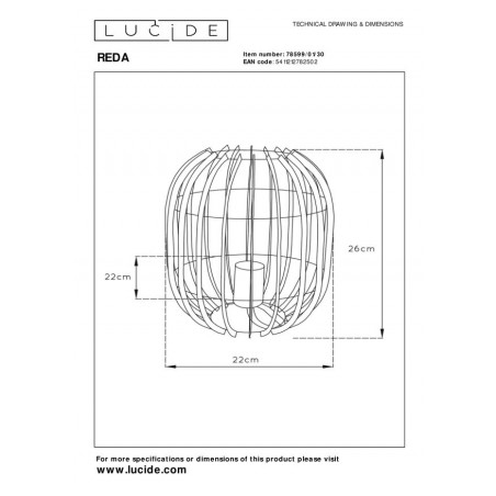Lucide Lampa stołowa REDA 78599/01/30 czarny