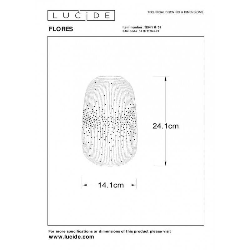 Lucide Lampa stołowa FLORES 13541/14/31 biały