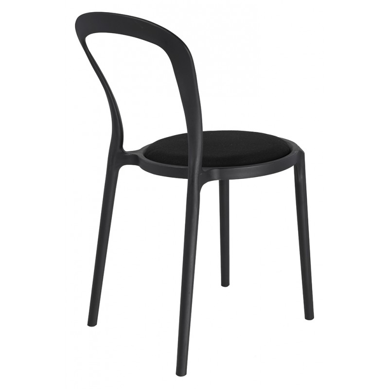 Krzesło SLIM czarne - polipropylen, tkanina