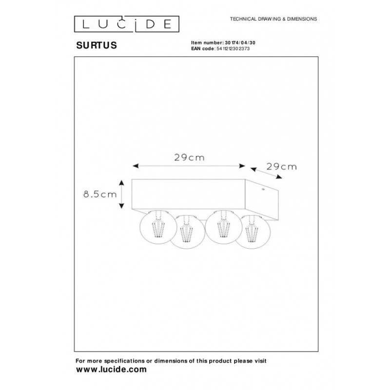 Lucide Lampa natynkowa SURTUS 30174/04/30 czarny