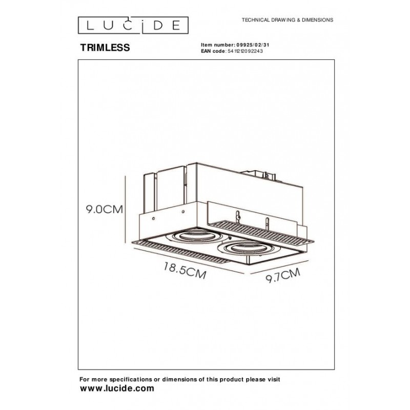 Lucide Lampa wpuszczana TRIMLESS 09925/02/31 biały