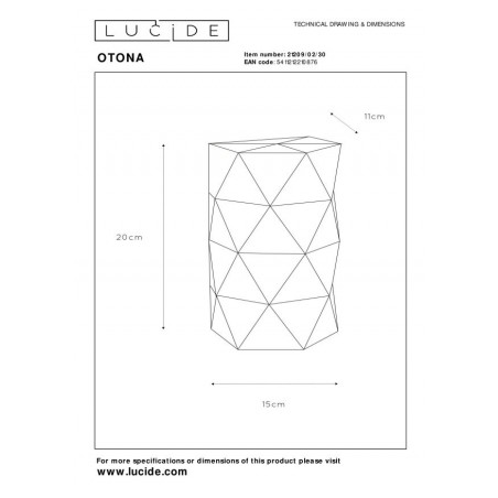 Lucide Kinkiet OTONA 21209/02/30 czarny