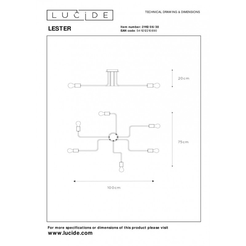 Lucide Lampa natynkowa LESTER 21112/06/30 czarny