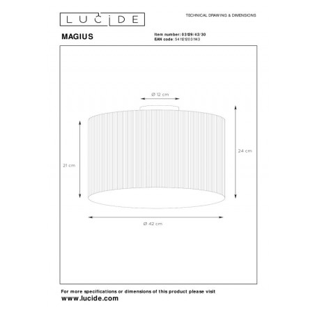 Lucide Lampa natynkowa MAGIUS 03129/42/30 drewno jasne i ciemne, czarny