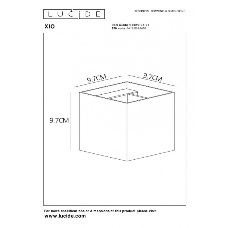 Lucide Kinkiet XIO 09217/04/97 brązowy i odcienie brązu