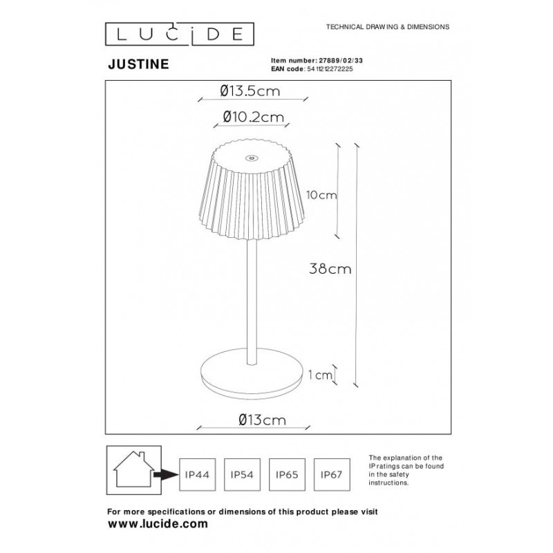 Lucide Lampa zewnętrzna przenośna JUSTINE 27889/02/33 zielony