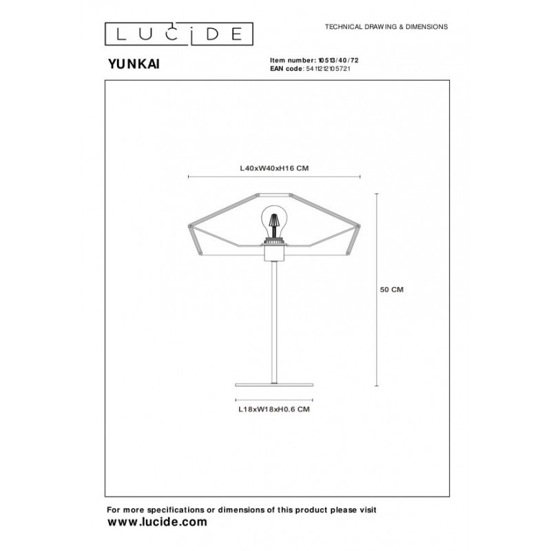 Lucide Lampa stołowa YUNKAI 10513/40/72 drewno jasne i ciemne, czarny