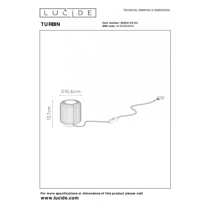 Lucide Lampa stołowa TURBIN 26500/05/02 złoty i odcienie złota, czarny