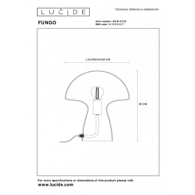 Lucide Lampa stołowa FUNGO 10514/01/53 inny