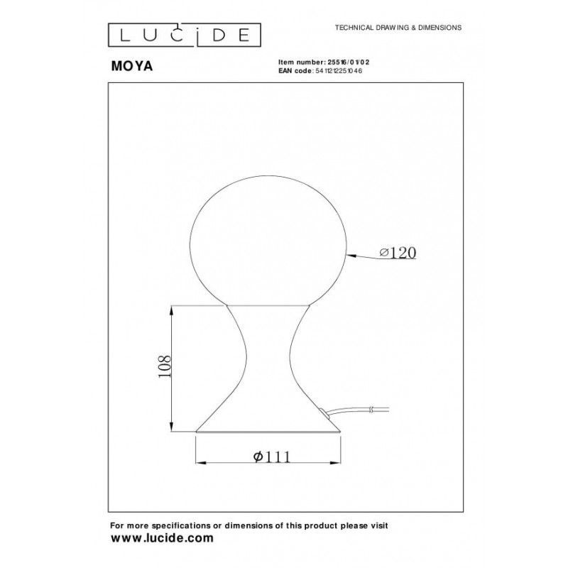Lucide Lampa stołowa MOYA 25516/01/02 złoty i odcienie złota