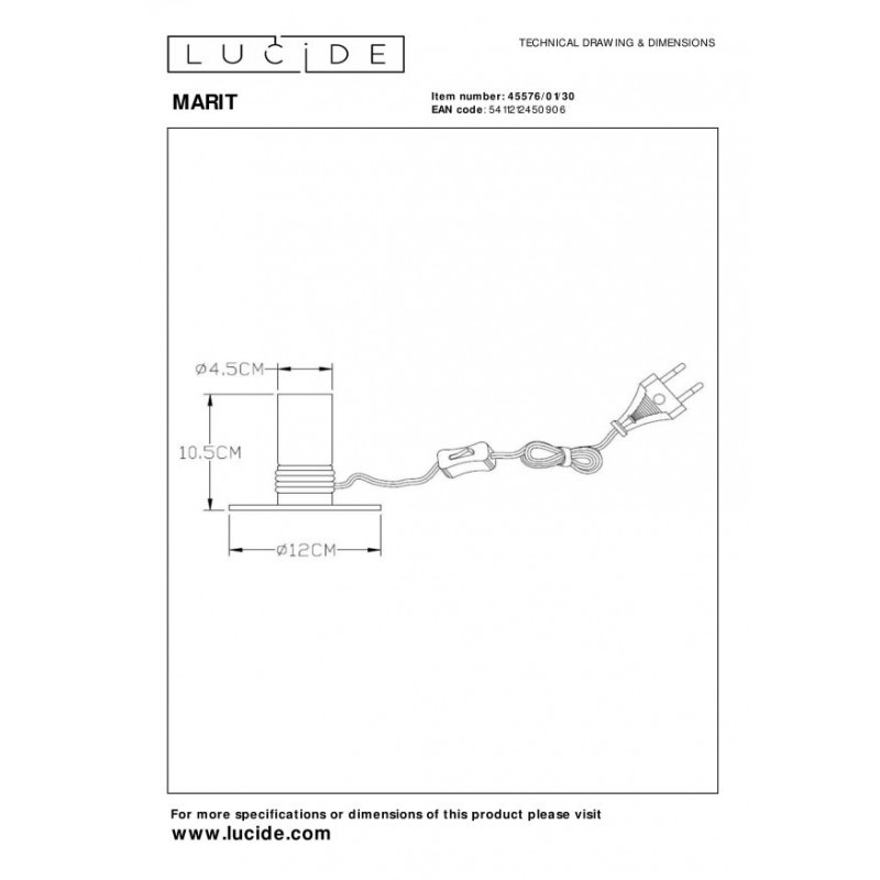 Lucide Lampa stołowa MARIT 45576/01/30 czarny