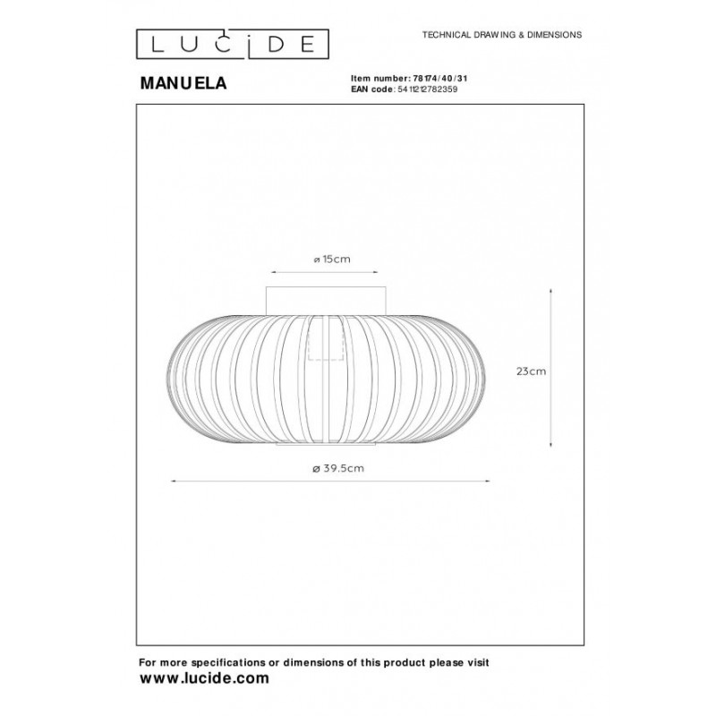 Lucide Lampa natynkowa MANUELA 78174/40/31 biały