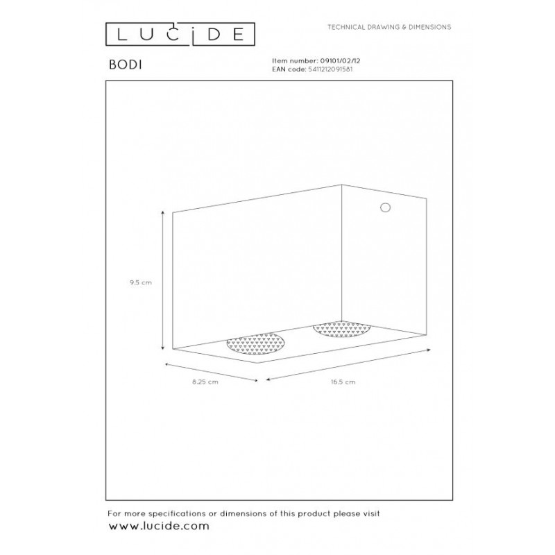 Lucide Lampa natynkowa BODI 09101/02/12 srebrny i odcienie srebra