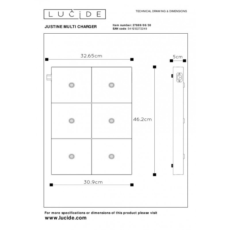 Lucide Lampa zewnętrzna przenośna JUSTINE 27889/06/30 czarny