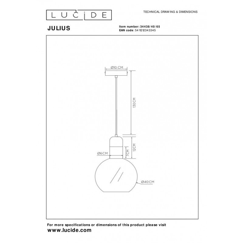 Lucide Lampa wisząca nowoczesna JULIUS 34438/40/65 złoty i odcienie złota, złoty i odcienie złota