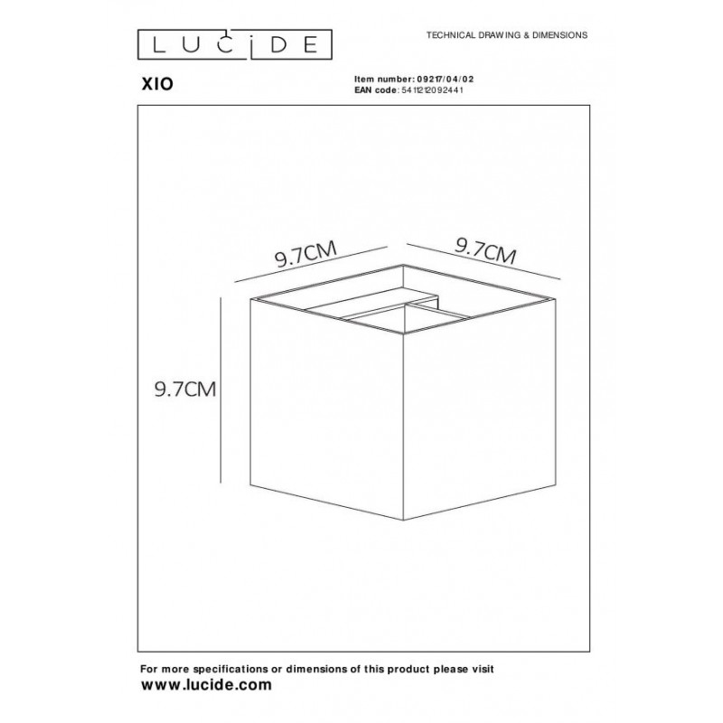 Lucide Kinkiet XIO 09217/04/02 złoty i odcienie złota