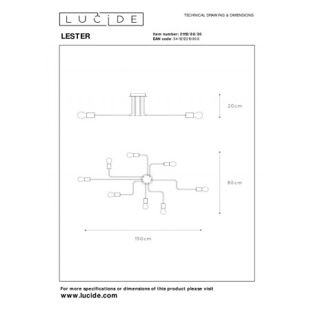 Lucide Lampa natynkowa LESTER 21112/08/30 czarny