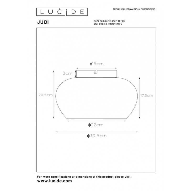 Lucide Lampa natynkowa JUDI 45177/30/65 czarny, czarny