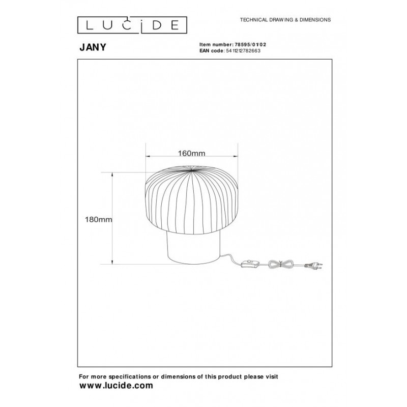 Lucide Lampa stołowa JANY 78595/01/02 złoty i odcienie złota