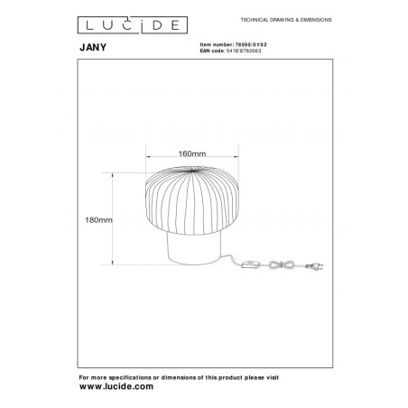 Lucide Lampa stołowa JANY 78595/01/02 złoty i odcienie złota