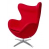 Fotel EGG SZEROKI czerwony.1 - wełna, podstawa stal