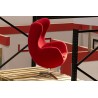 Fotel EGG SZEROKI czerwony.1 - wełna, podstawa stal