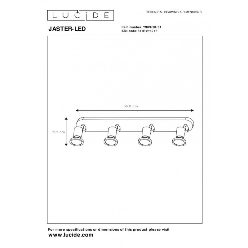 Lucide Reflektor sufitowy JASTER 11903/20/31 biały