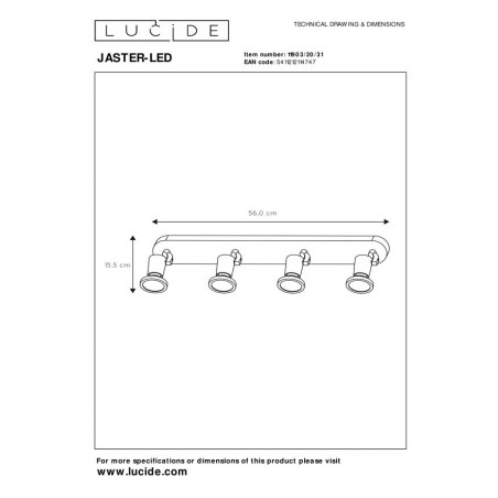 Lucide Reflektor sufitowy JASTER 11903/20/31 biały