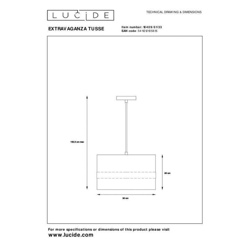 Lucide Lampa wisząca nowoczesna EXTRAVAGANZA TUSSE 10409/01/33 zielony, złoty i odcienie złota
