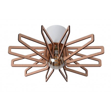 Lucide Lampa natynkowa ZIDANE 77184/45/31 biały, drewno jasne i ciemne