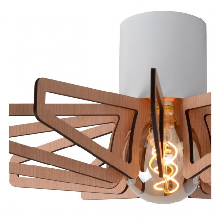 Lucide Lampa natynkowa ZIDANE 77184/45/31 biały, drewno jasne i ciemne