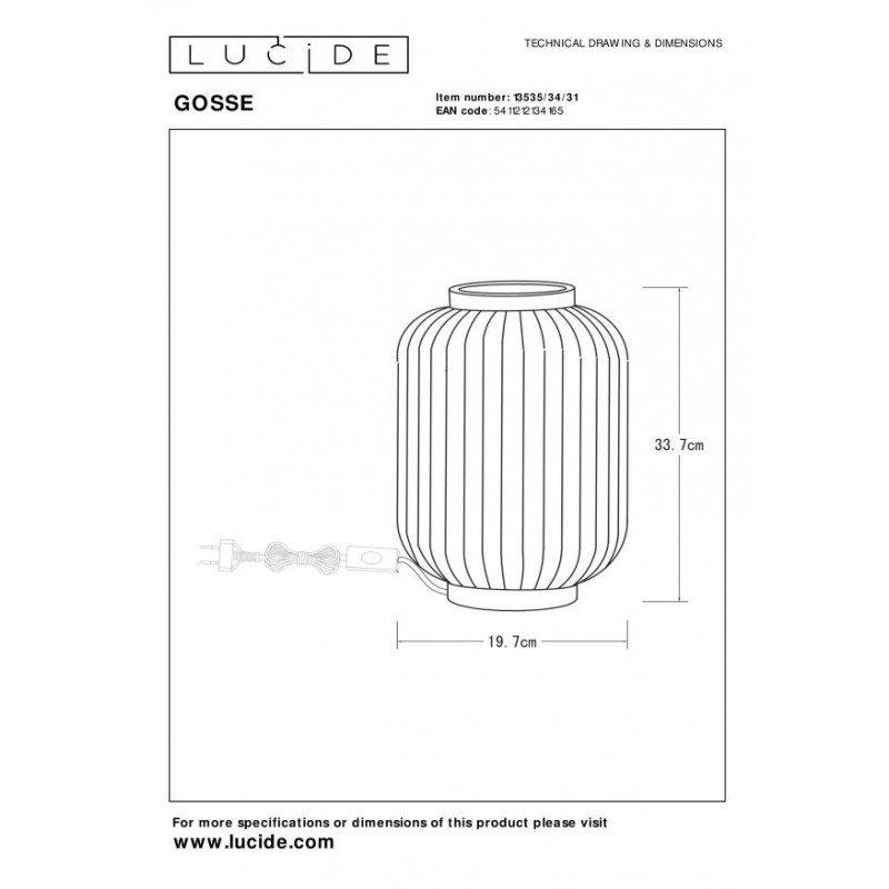 Lucide Lampa stołowa LGOSSE 13535/34/31 biały